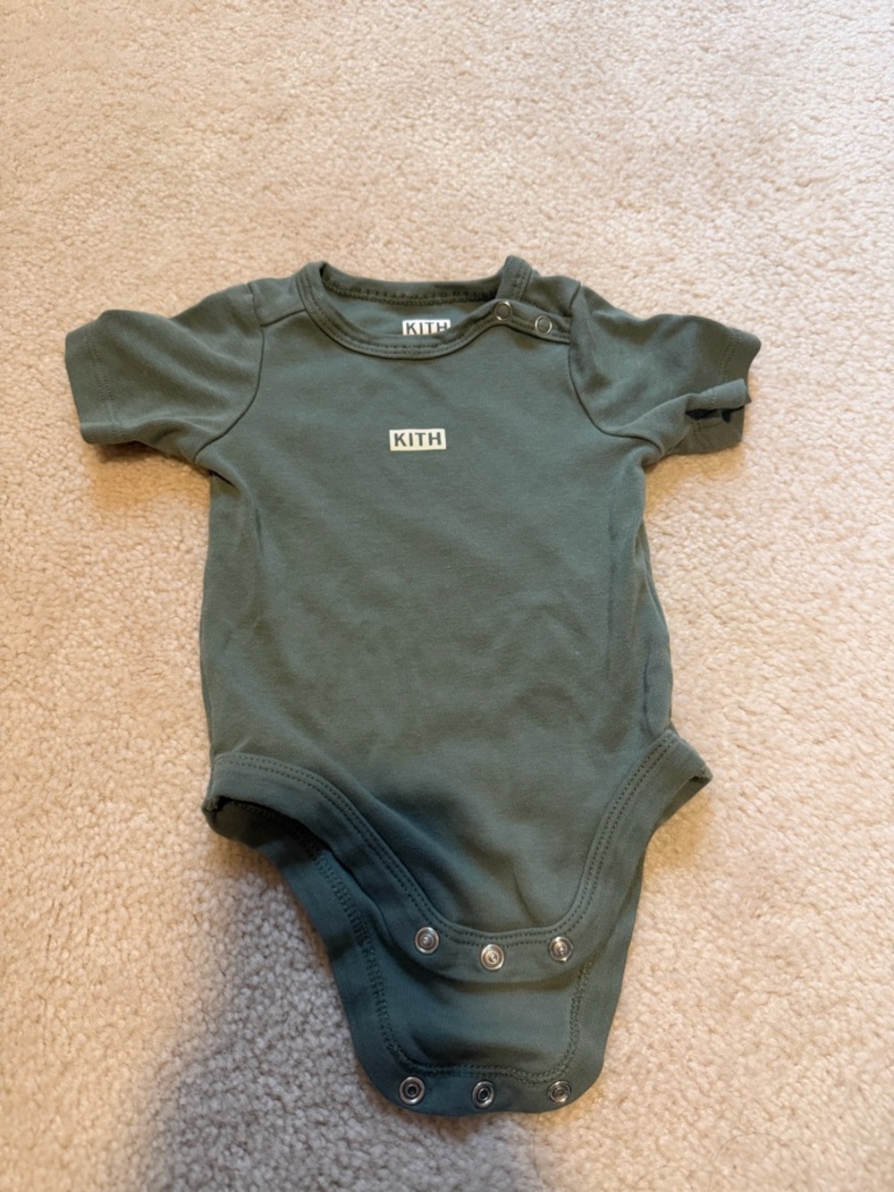 Kith Kids Olive Green Short-Sleeve Bodysuit